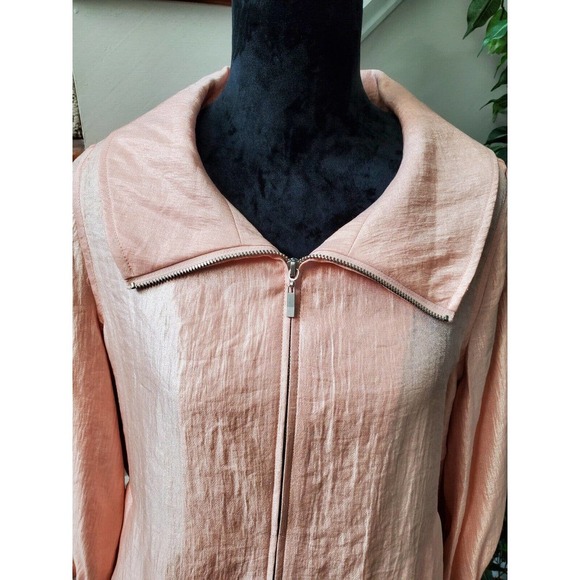 Ruby Rd. Women Solid Pink Rayon Full Zip Front Long Sleeve Jacket Blazer Size 12 - Picture 6 of 10